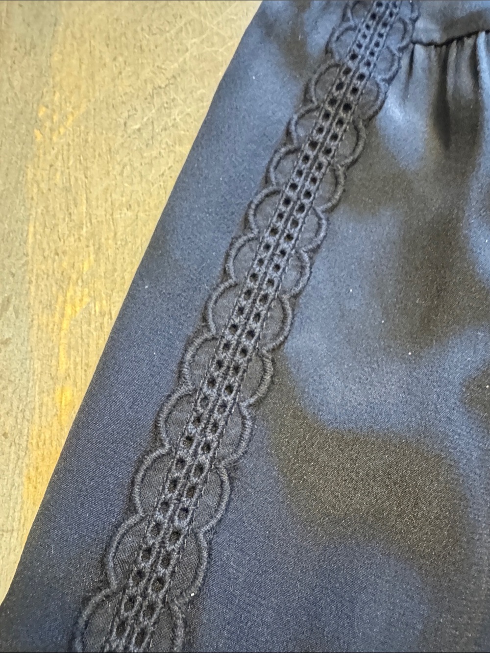 J. Crew Black Lace-Trim Peasant Blouse - Picture 5 of 5